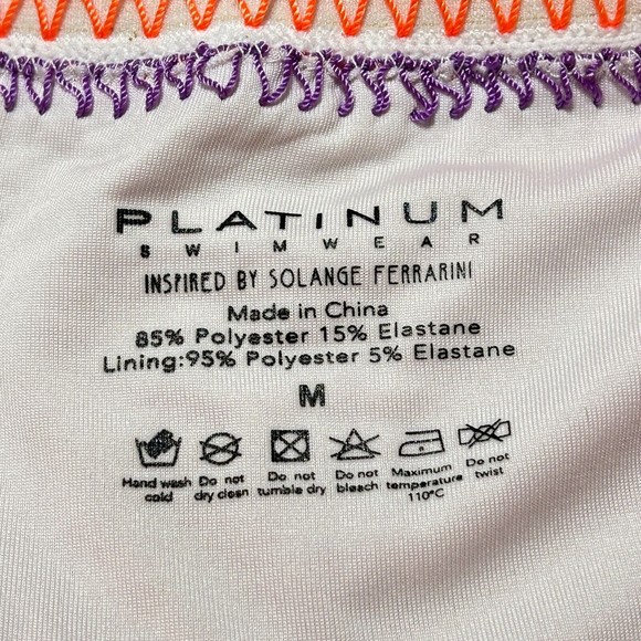 PilyQ PQ Teaberry Crochet Trim Scoop Swim Bikini Bottom Size M NWT - Picture 4 of 10